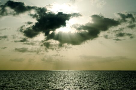 Sea water clouds photo