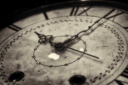 Black And White clock detail photo