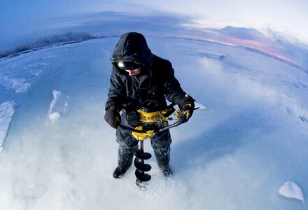 Ice man working