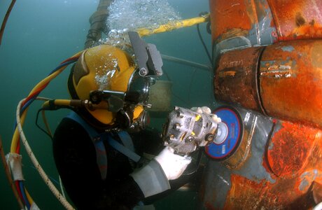 Submerged underwater grinder photo