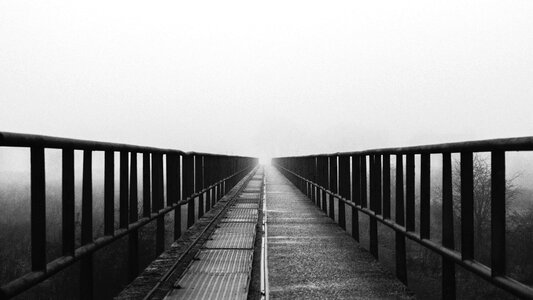 Black and White Endless Bridge photo
