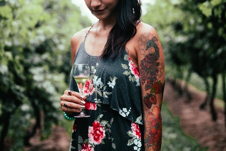 Woman Wine Vineyard photo