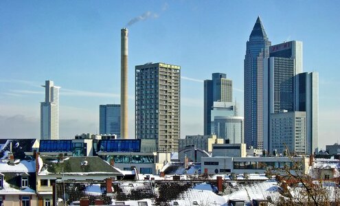 Skyscrapers in Frankfurt Germany photo