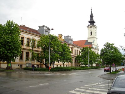 Nova Gradiška town center in Croatia photo