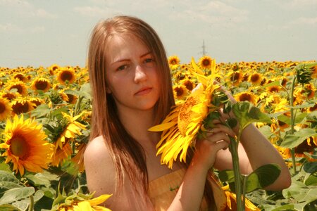 Sunflower girl yellow