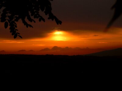 Orange tuscany colorful sunset