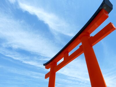 Shrine kyoto prefecture torii gate photo