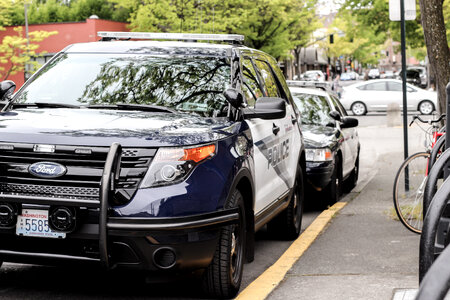 Parked up state trooper police vehicle