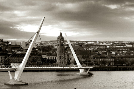 Peace Bridge in Derry, Ireland photo