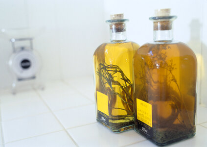 vinegar bottles photo