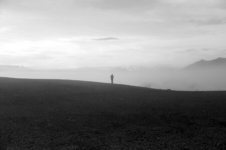 Mountains the fog iceland