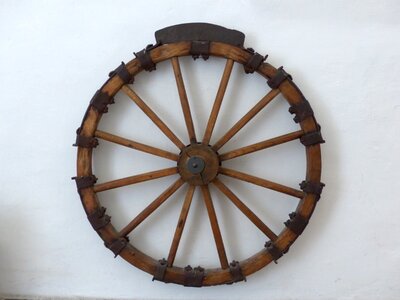 Wagon wheel instrument of torture middle ages photo