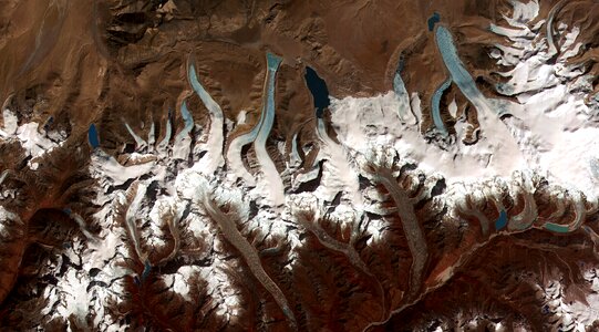 Glacier aerial view mountains photo