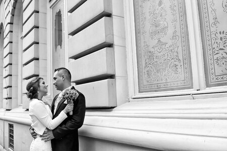 Architectural Style bride groom photo