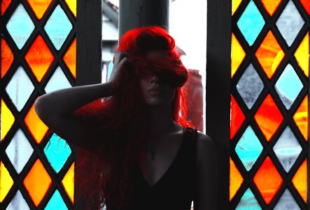 Woman Red Hair Pose