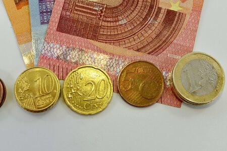 Banknote coins euro photo