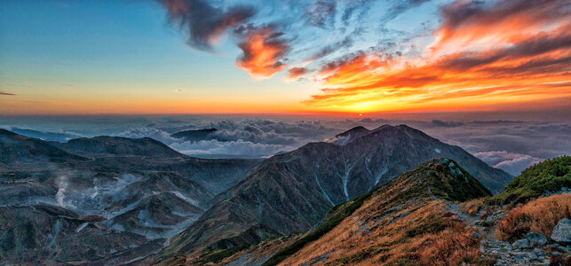 Sunset over the Mountains at Dusk landscape photo