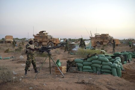 Soldier military rifle photo