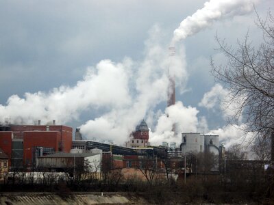 Chimneys winter steam photo