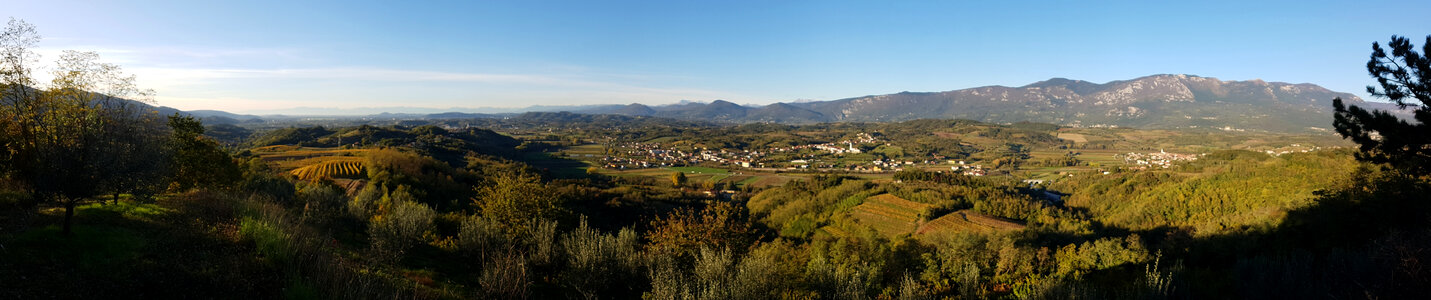 Panoramic view of mountains and landscape photo