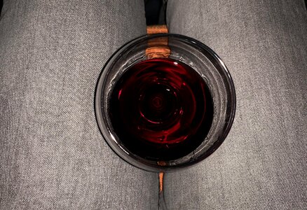 Woman glass red wine photo