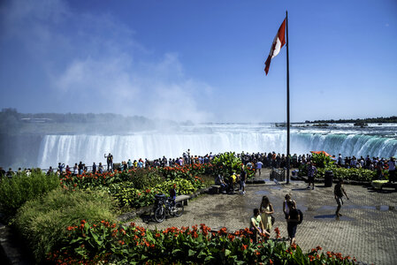 Niagara Falls view from Elementz Restaurant in Ontario, Canada photo