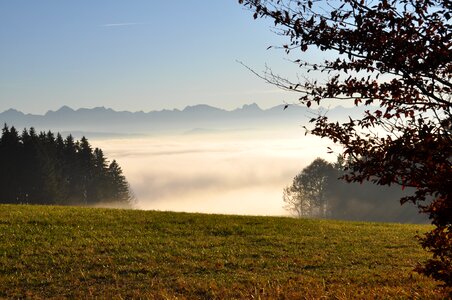 Panorama mountains meadow photo