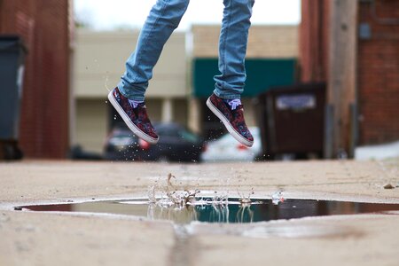 Action asphalt jump