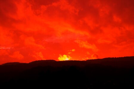 Red sky twilight photo