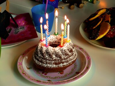 Birthday cake candle photo
