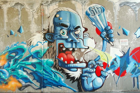Blue Man Graffiti photo