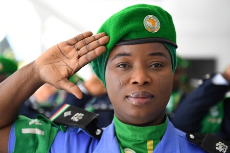 Army military salute policewoman