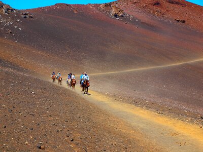 Volcano crater horses photo
