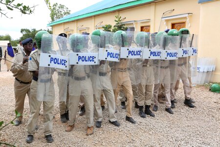 Police riot squad helmet photo