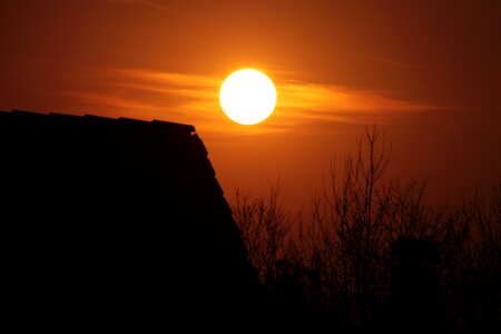 Roof sunset autumn