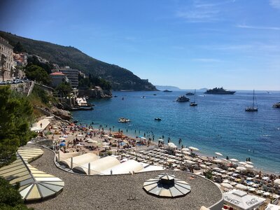 Banje beach and Dubrovnik in Croatia photo