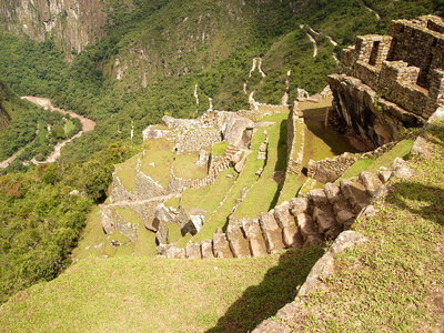 Terrace Steps in Machu Picchu, Peru photo