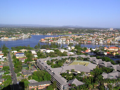 Gold Coast Waterway and Chevron Island in Queensland, Australia photo