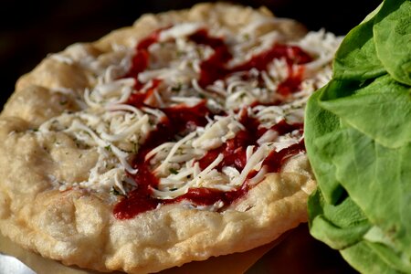 Cheese lettuce pizza photo