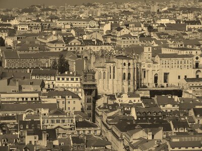 Black and White Photo of Lisbon, Portugal photo