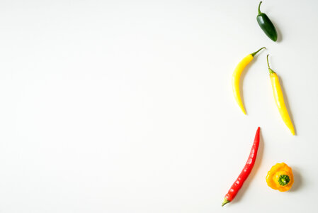 Chili Peppers on White Background photo