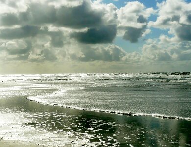 North sea clouds landscape photo