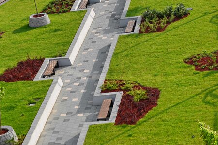 Park urban area lawn