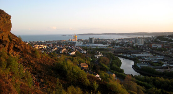Landscape and cityscape view of Swansea