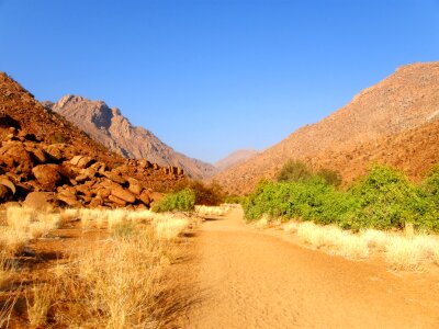Sandy track through Namibian desert photo