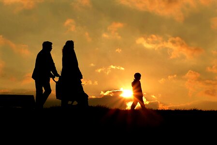 Family sun sunset