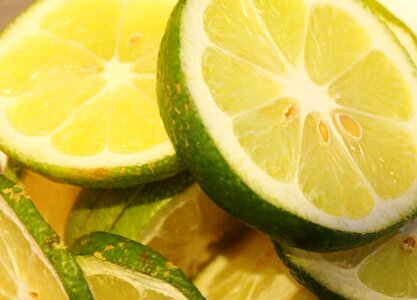 Sour green citrus fruits photo