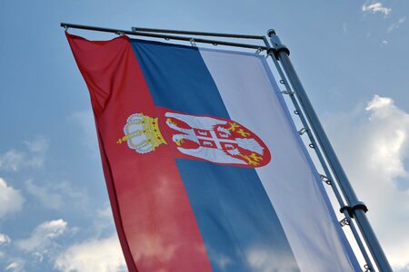 Serbia emblem flag photo