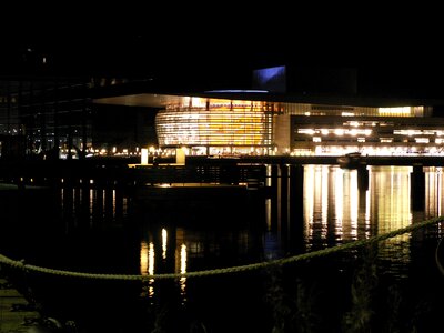 Opera house night water