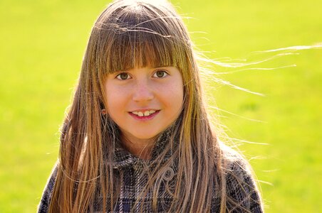 Face smile long hair